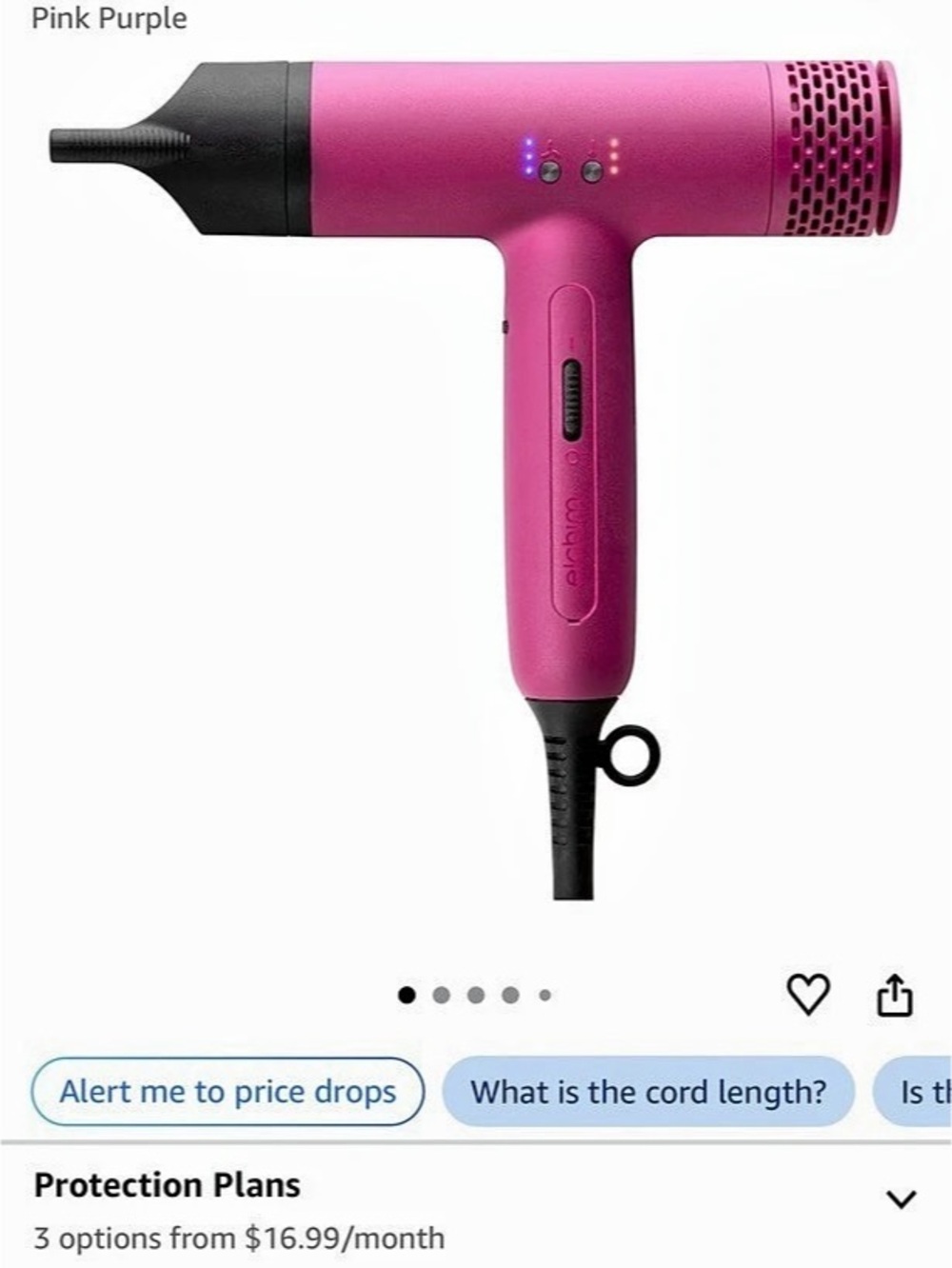 Elchim Anemos 8th Sense Pink Hair Dryer